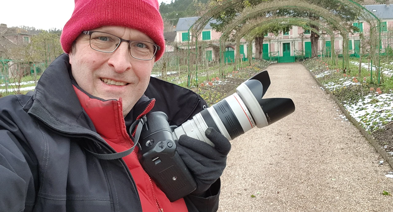 Gauthier Fabri dans les jardins de Monet en hiver